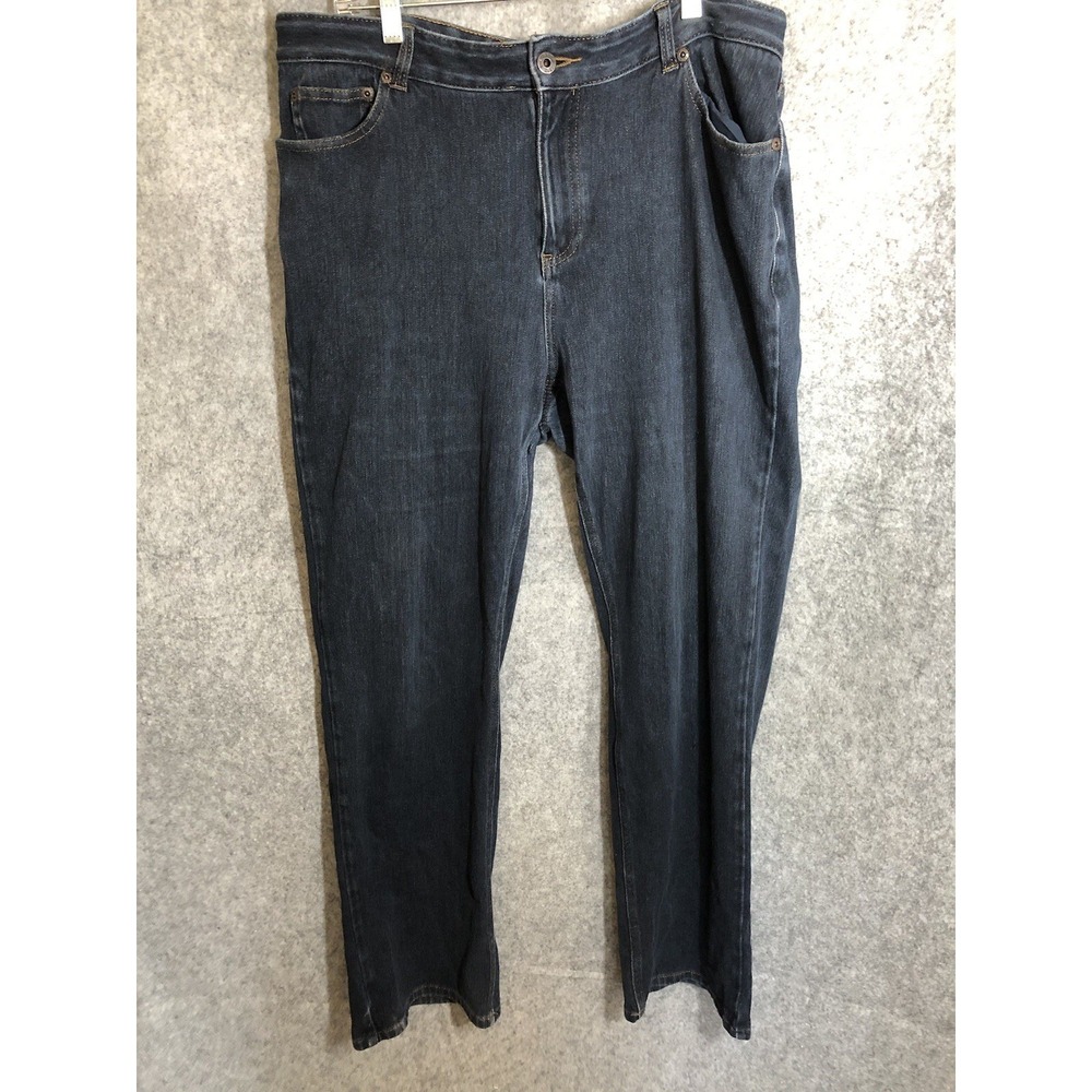 L.L. Bean Jeans Womens 14 Blue Denim Boot Cut Dark Wash Stretch‎ Classic Fit